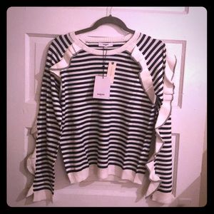 NWT sz s Anthropologie Suncoo brand stripe raglan